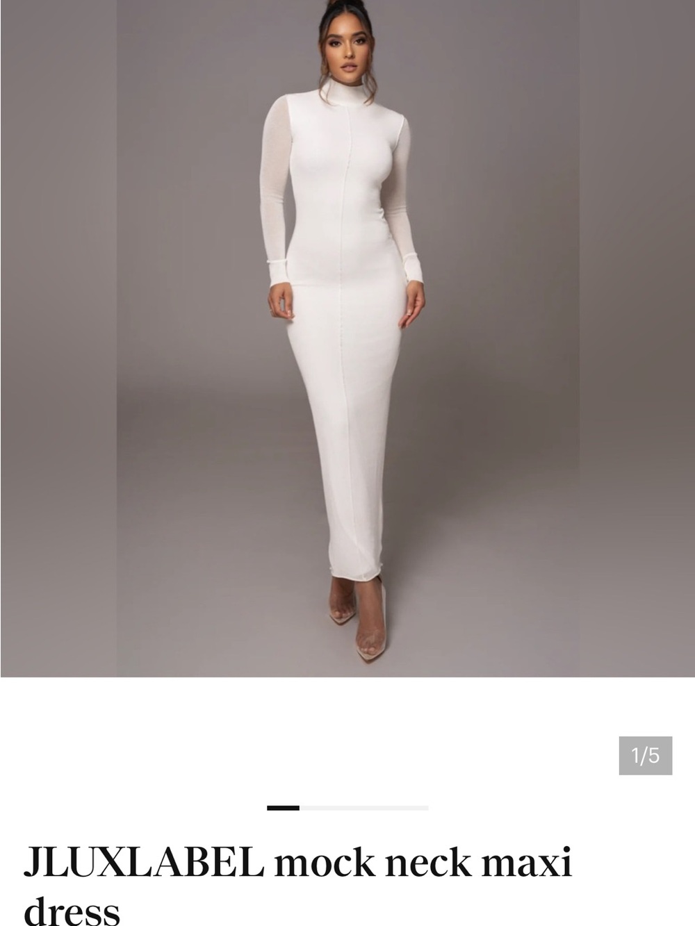 JLUXLABEL Ivory Mock Neck Maxi Dress - XS - NWT - So Chic for Fall/Winter